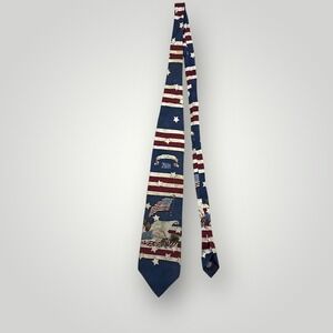 Vintage Tango by Max‎ Raab Tie Mens Patriotic Millennium 2000 Eagle Flag USA 90s